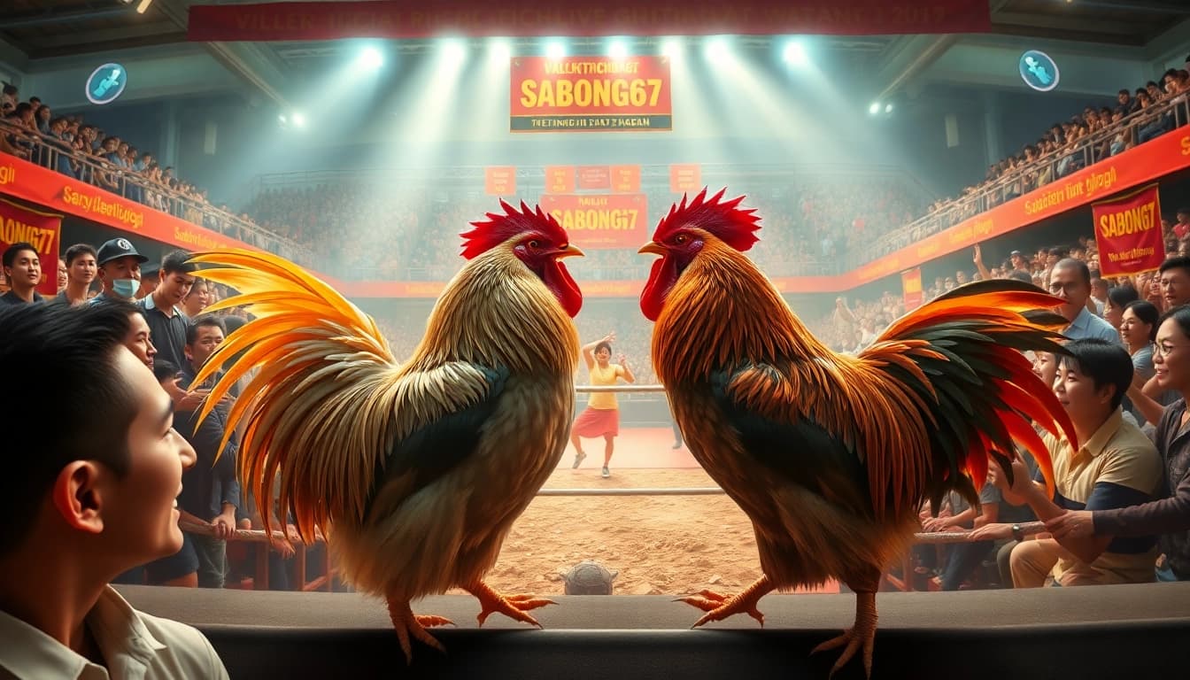 Experience the thrill of dagatructiep 1 with vibrant live chicken fighting featuring engaged spectators and intense action.