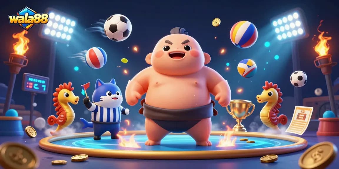 Experience the thrill of wala88 cockfighting with vibrant scenes featuring animated characters and dynamic betting elements.
