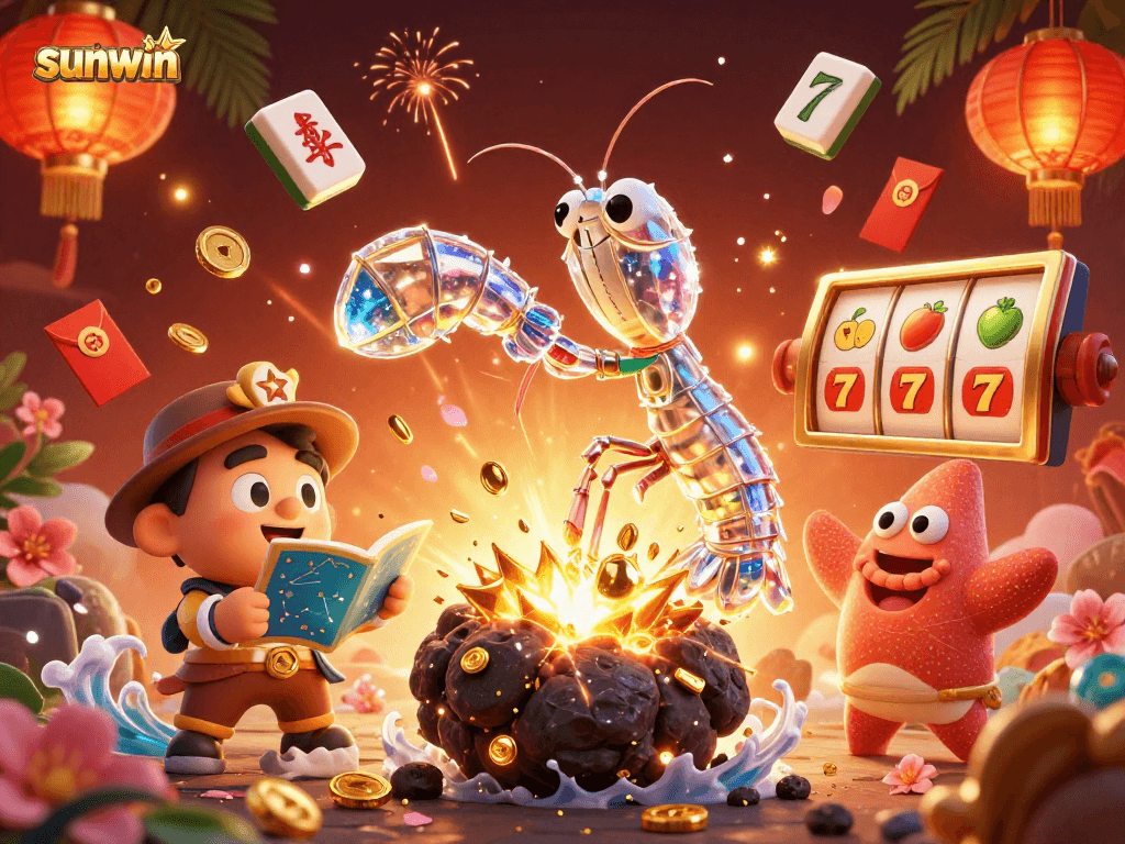 Experience the thrill at sunwin with a dynamic scene of galactic samurai and vibrant casino elements.