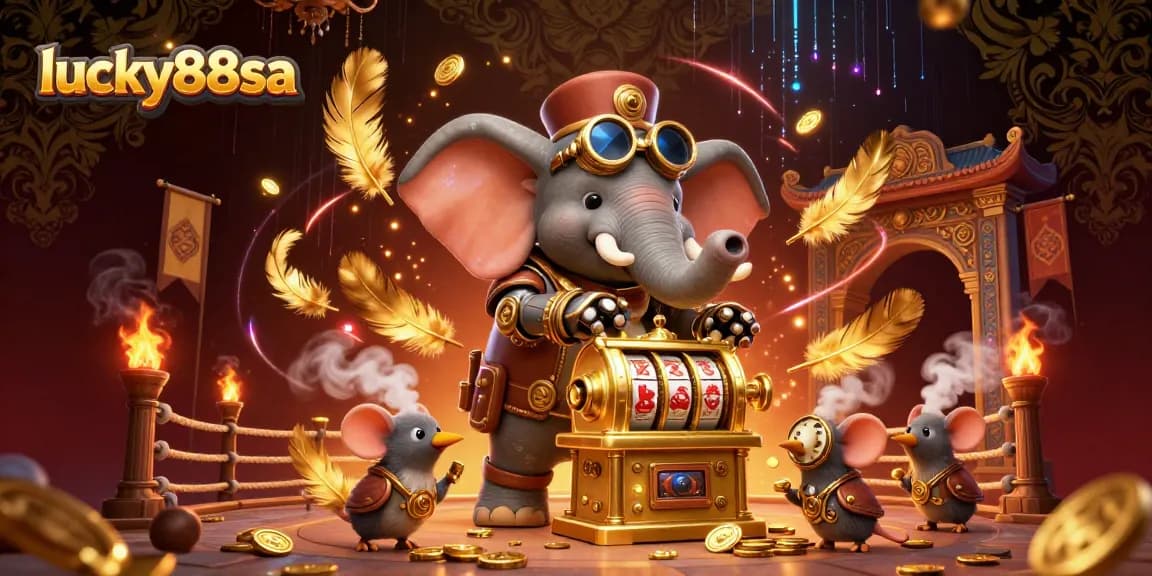 Experience exciting gameplay at lucky88sa with a vibrant casino scene showcasing a steampunk elephant and dynamic betting elements.