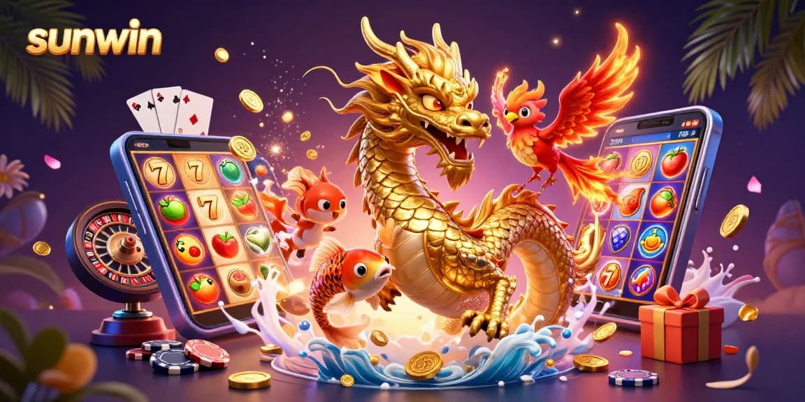 Experience thrilling gameplay with sunwin through fiery dragons, winning coins, and vibrant slot action.