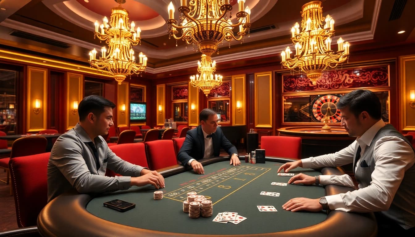 Experience the thrill of high-stakes poker at five88 .vin with vibrant visuals of luxury and excitement.