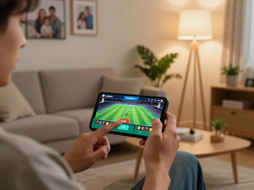 Engaging with the xoilactv app for seamless sports betting from a cozy living room setup