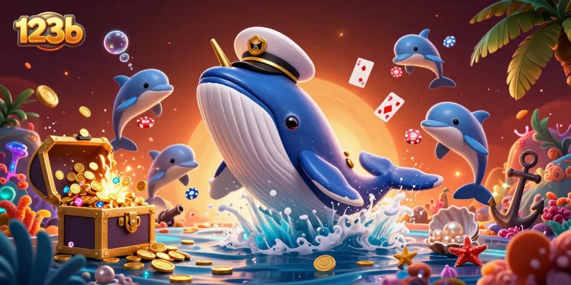 Engage with the thrill of 123b as a whimsical whale and playful dolphins capture the excitement of online gaming.