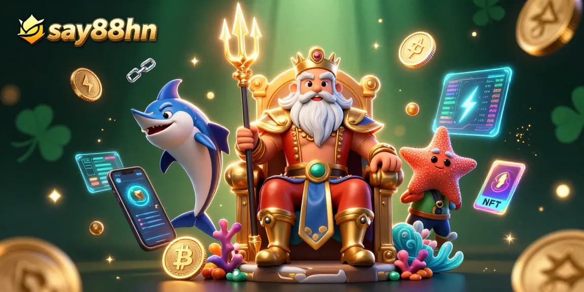 Experience thrilling gaming at say88hn with dynamic characters and crypto elements under a vibrant scene.
