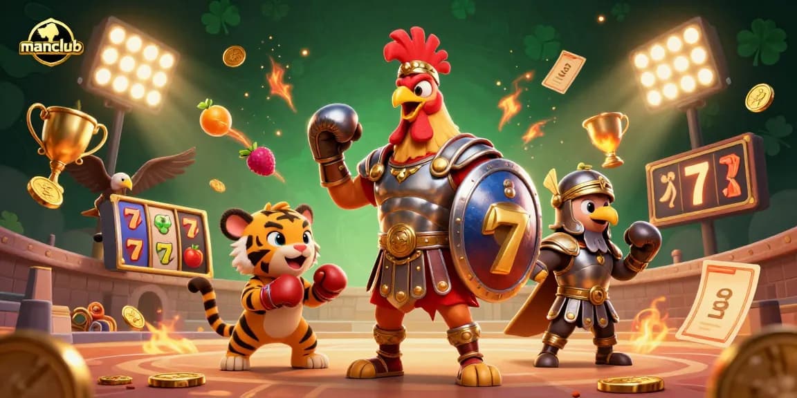 Engage with manclub's thrilling slots scene featuring dynamic characters and vibrant casino elements.