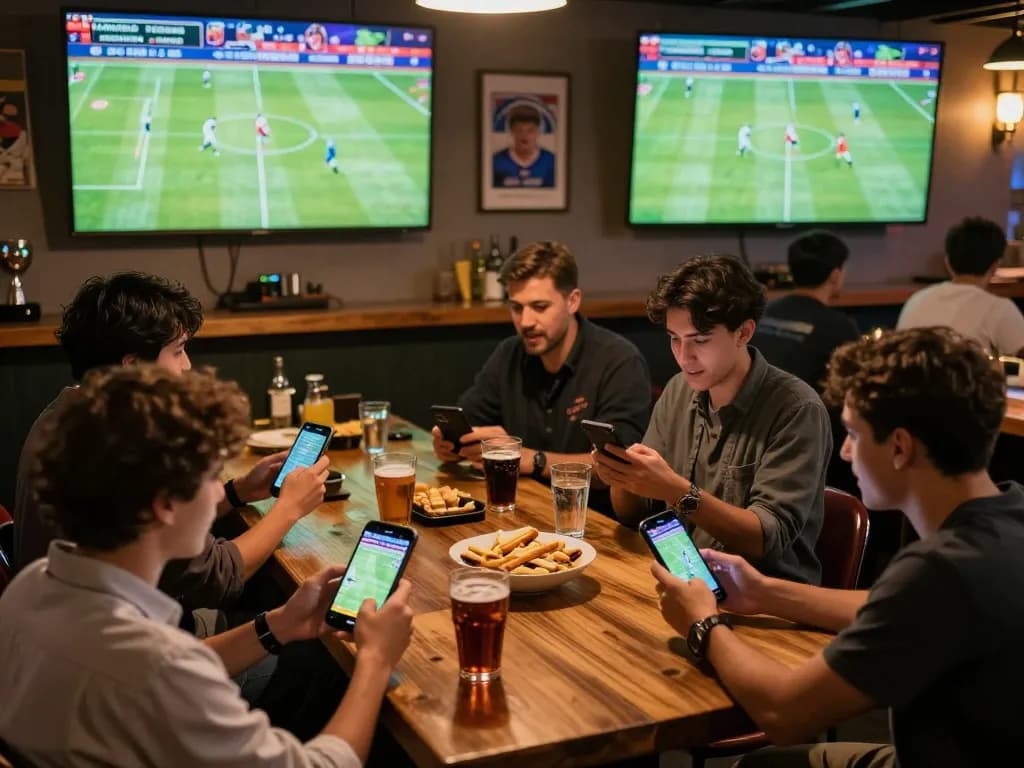Engaged bettors at nhà cái bóng đá 388bet excitedly placing wagers on live football games.