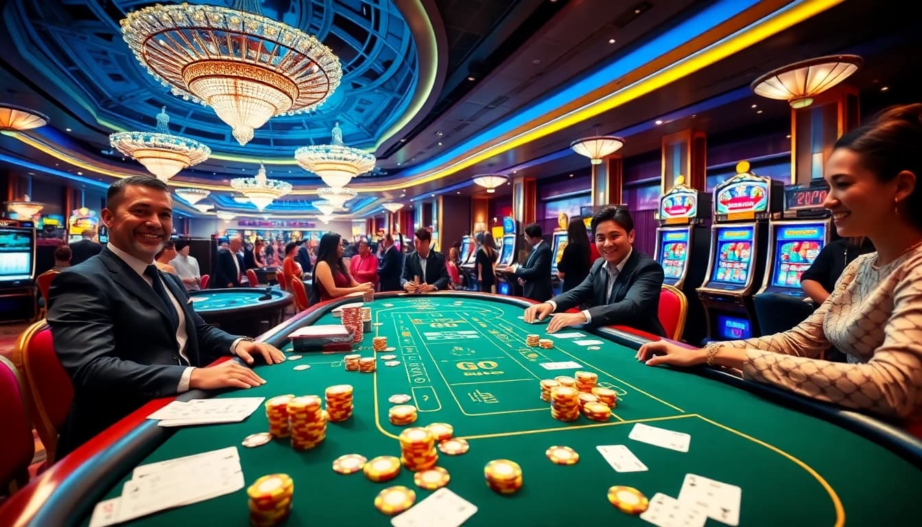 Experience thrilling gameplay at go 88 with vibrant casino tables and engaging slot machines.