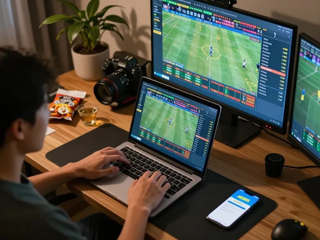 AE888 app user actively placing strategic bets during a thrilling online sports betting session.