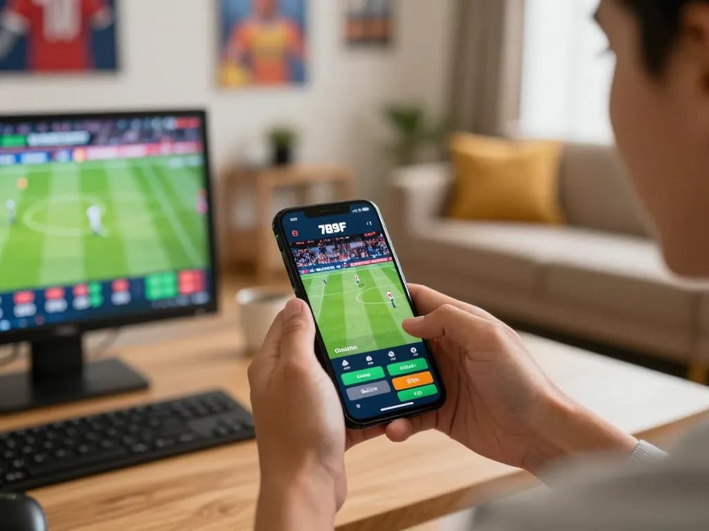Exciting sports betting activity on smartphone showcasing 789F's live betting features.