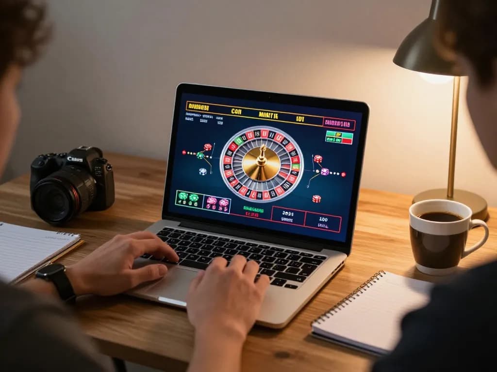 lu88 player enjoying online roulette game at home desk with personalized ambiance