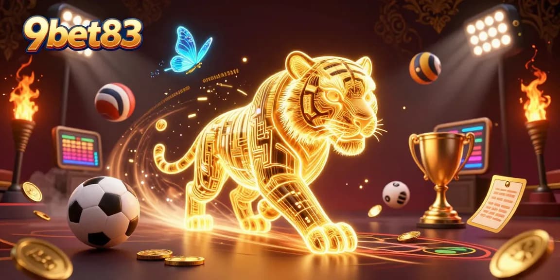 Experience thrilling bets at 9bet83 with a vibrant digital casino landscape showcasing dynamic gaming elements.