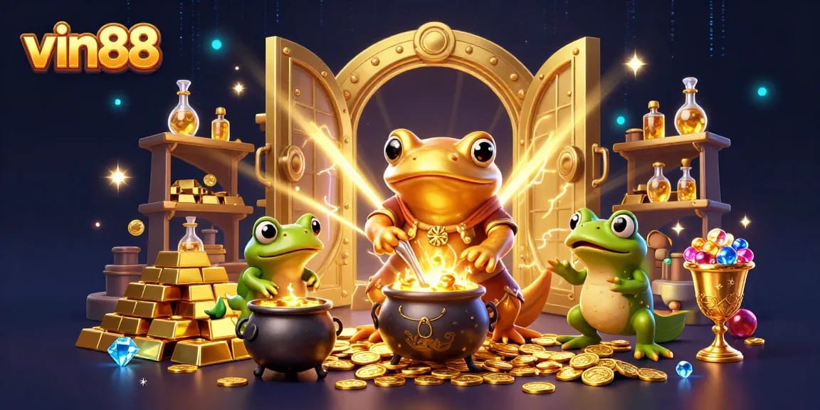 Spin the reels at vin88 and chase the shimmering treasures from a vibrant casino scene.