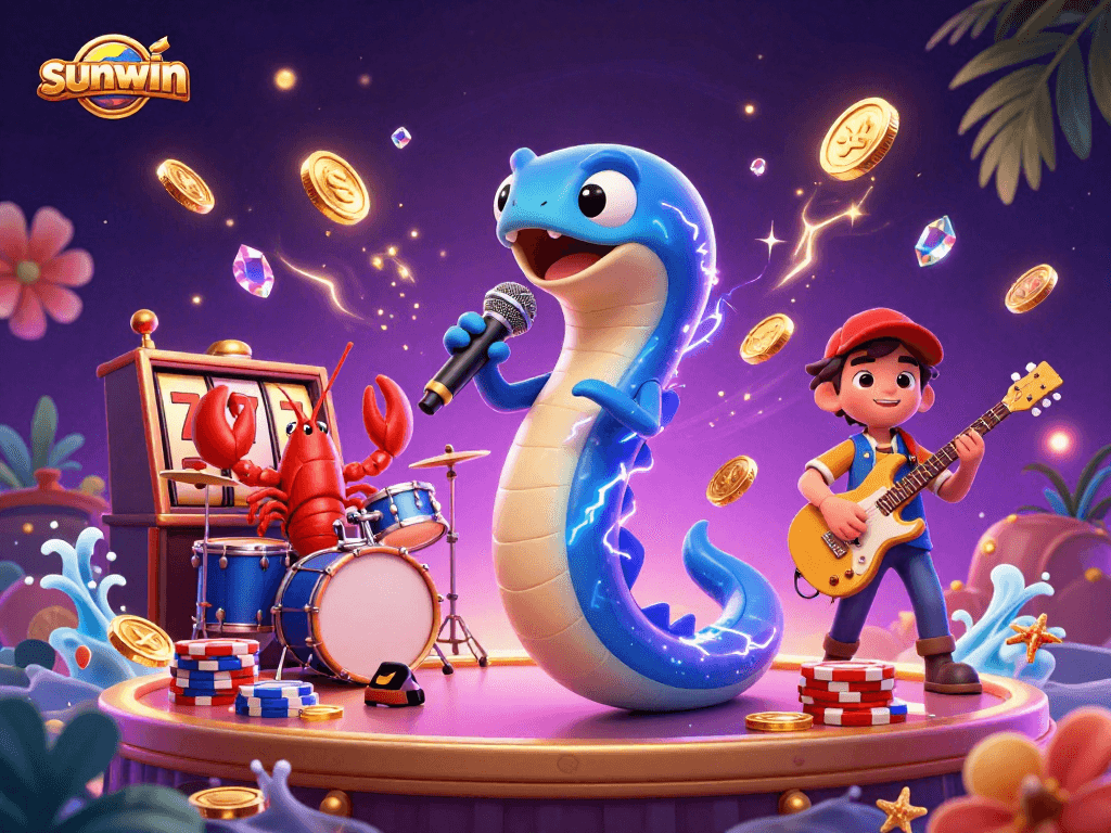 Win big with sunwin as the electric eel DJ leads an underwater casino adventure.