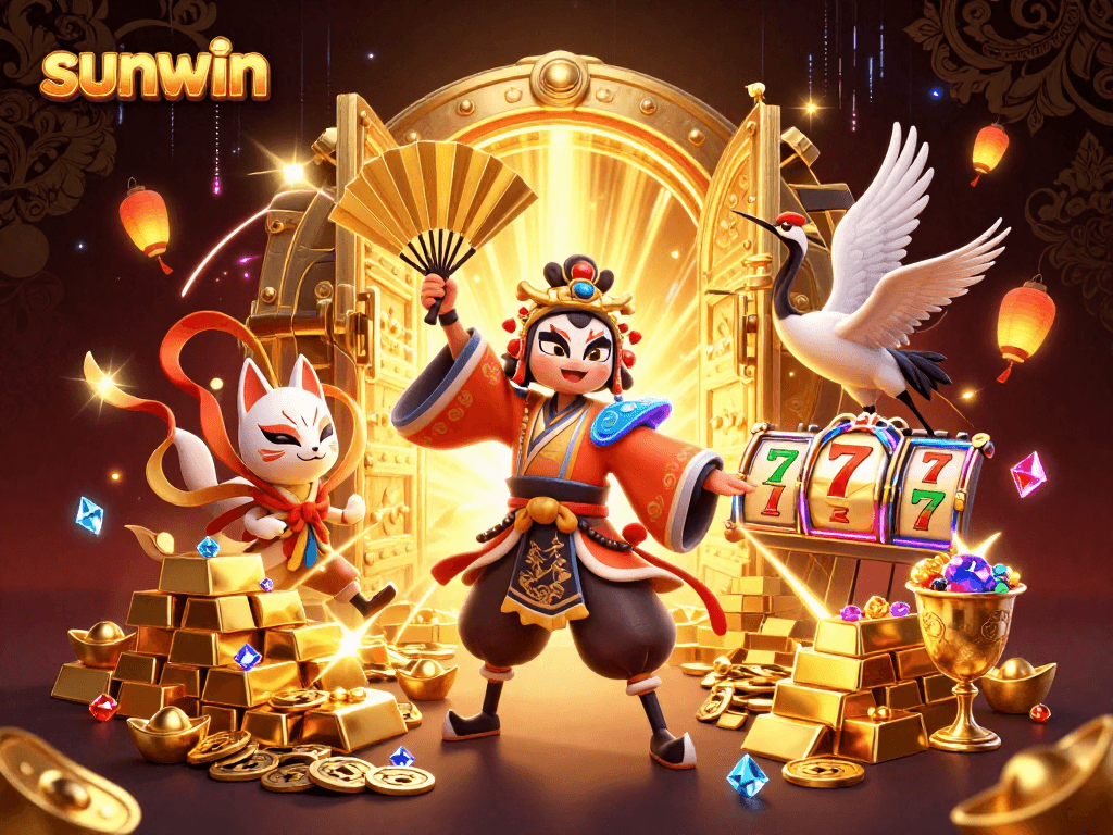 Engage with sunwin’s thrilling adventures as kabuki warriors unveil treasures in a dynamic casino scene.