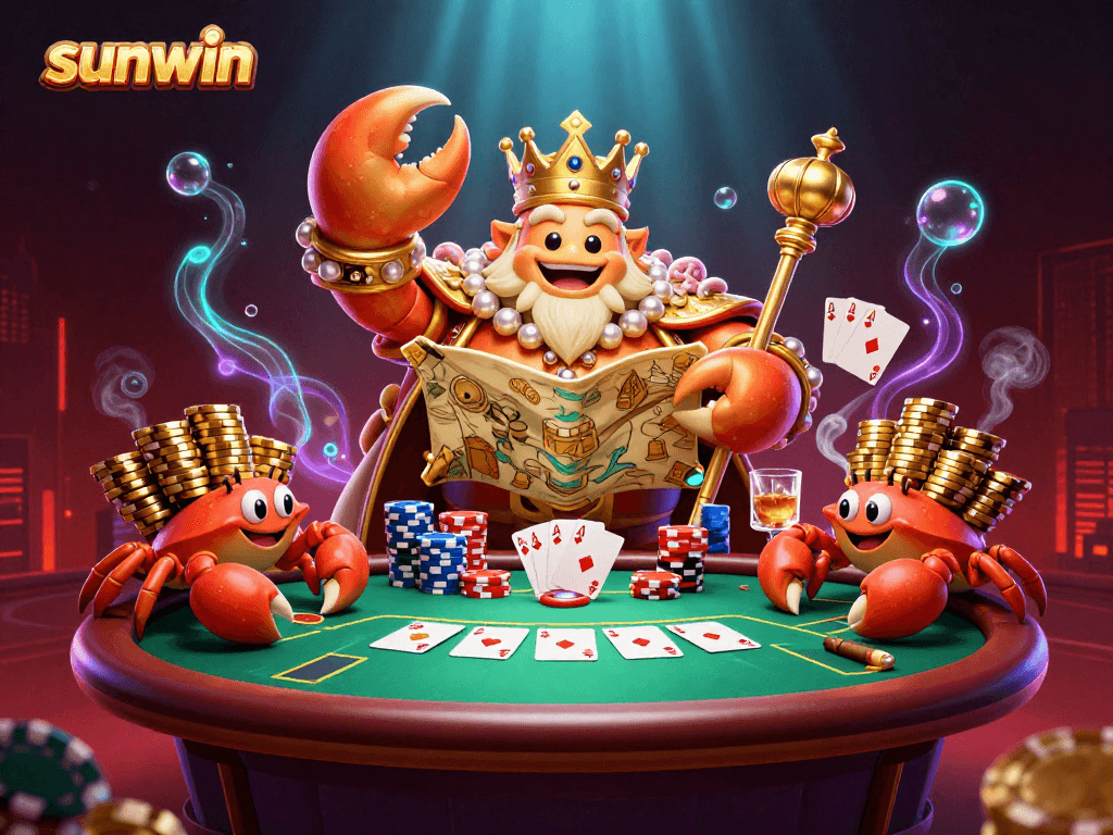 Experience sunwin's captivating gaming realm with vibrant casino elements and colorful characters.