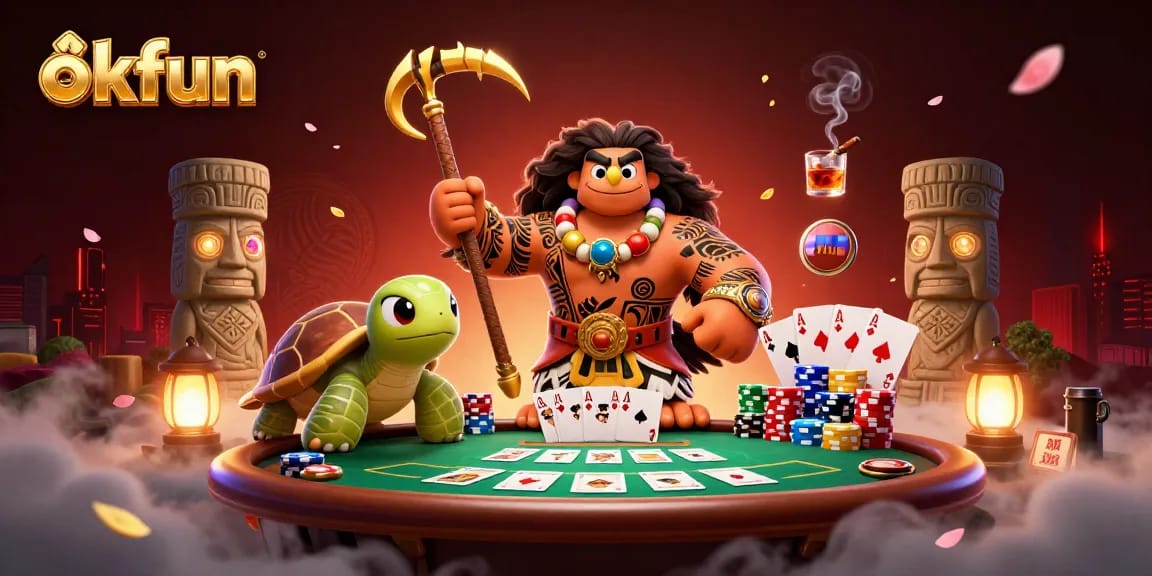 Experience thrilling games at okfun with a vibrant poker scene featuring colorful chips and cards
