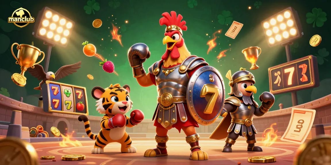 Engage with manclub's thrilling slots scene featuring dynamic characters and vibrant casino elements.