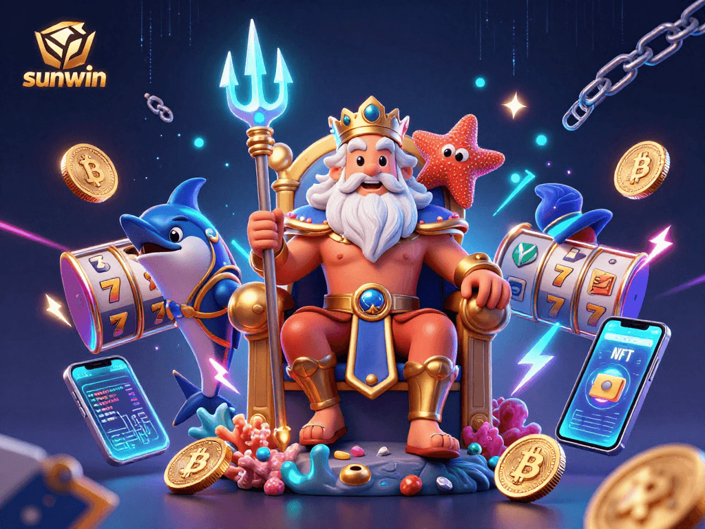 Engage with sunwin's dynamic casino vibes featuring Neptune and crypto elements.