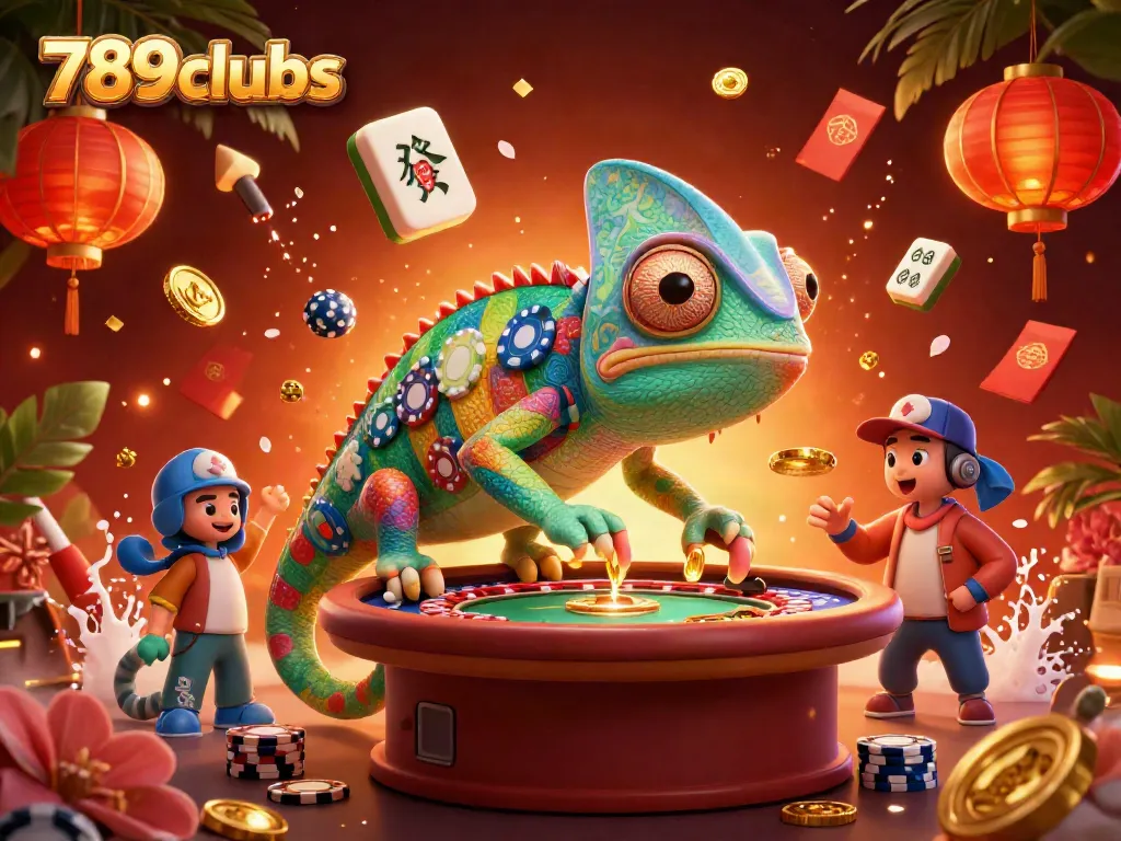 Experience dynamic gaming excitement with 789clubs in a vibrant 3D casino scene.