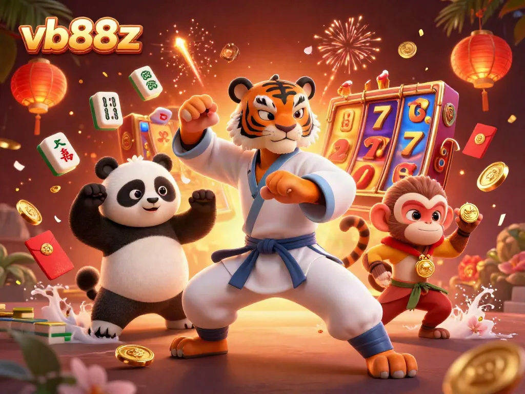 Engage with the thrilling world of vb88z through a vibrant 3D cartoon casino illustration featuring action and excitement.
