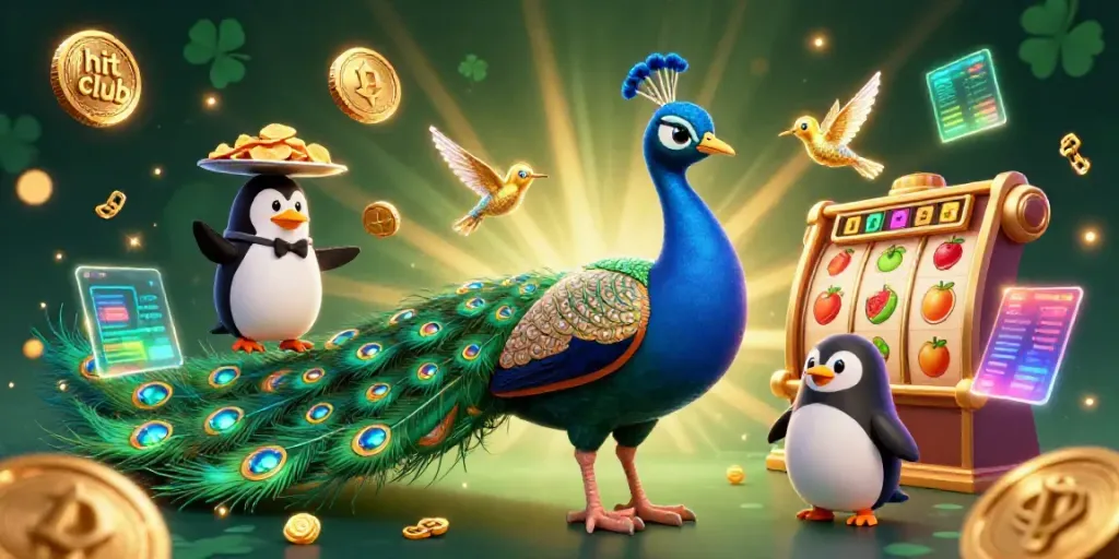 Experience the thrill of the hit club with vibrant slots, peacock, and rich gaming elements.