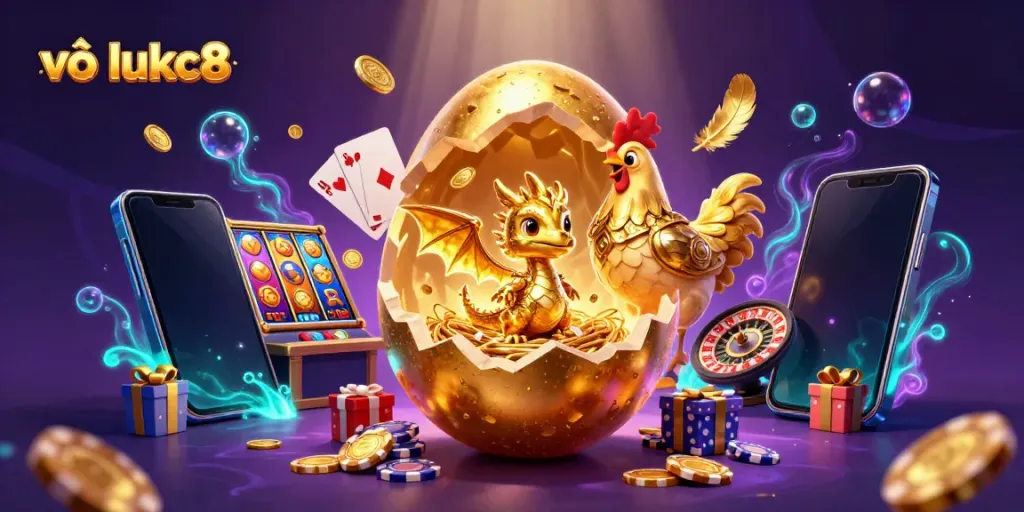 Engage with exciting casino fun at vào lukc8 with a golden dragon amid poker chips and vibrant gaming elements.