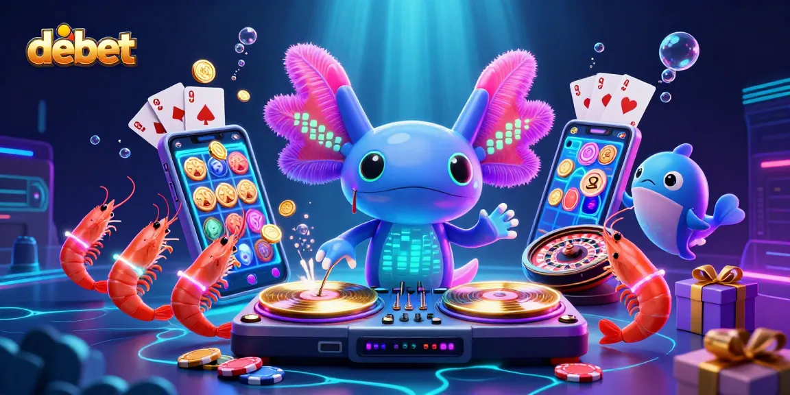 Experience thrilling debet gaming with colorful casino elements and vibrant underwater creatures in 3D.