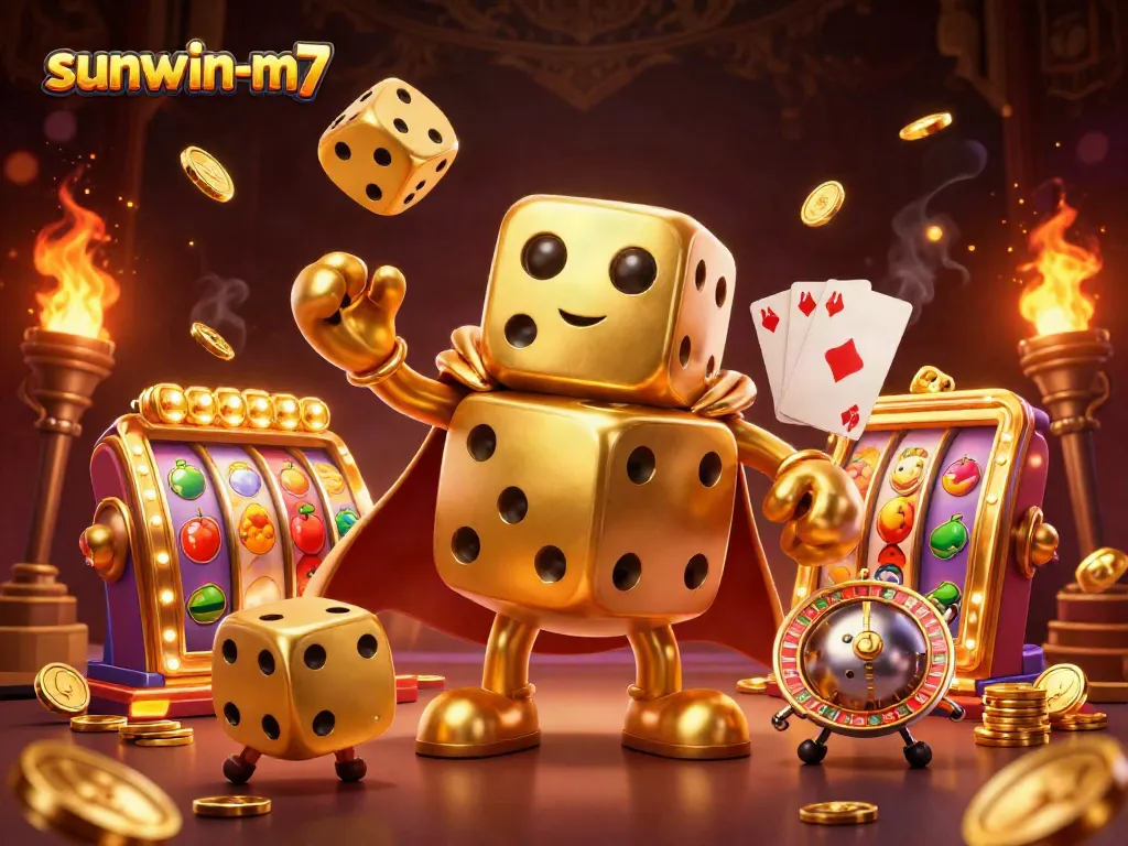 Experience the excitement with sunwin-m7 through dynamic golden dice and spinning slot reels.