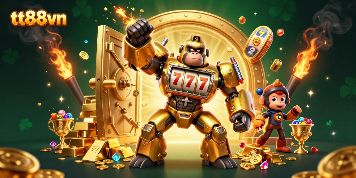 Join the thrilling action with tt88vn’s golden gorilla mech smashing jackpots and spreading riches.
