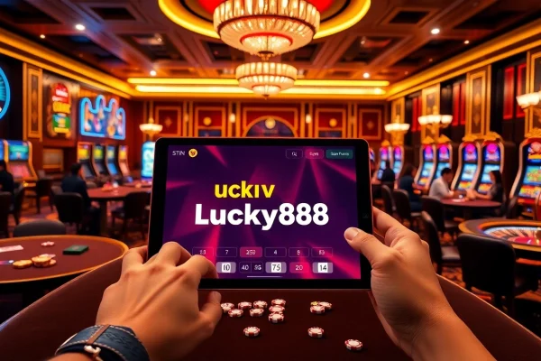 Engage in lucky88 fun with vibrant casino tables, slot machines, and online betting excitement.
