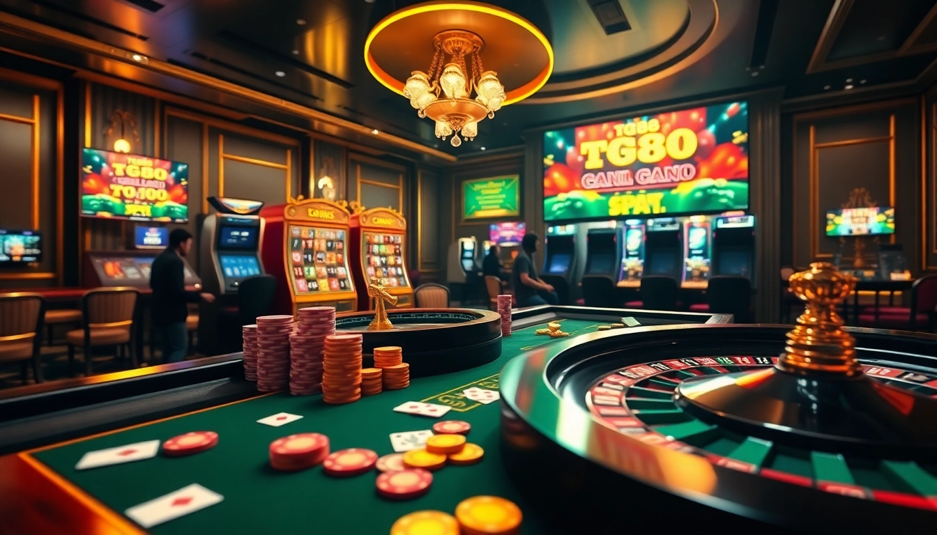 Experience excitement at tg88 trang chủ with vibrant casino chips, cards, and roulette in this engaging gambling scene.