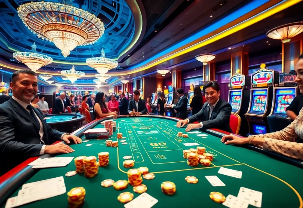 Experience thrilling gameplay at go 88 with vibrant casino tables and engaging slot machines.