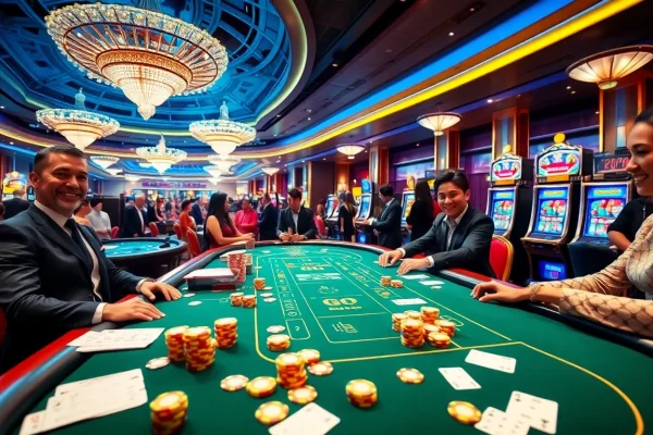 Experience thrilling gameplay at go 88 with vibrant casino tables and engaging slot machines.