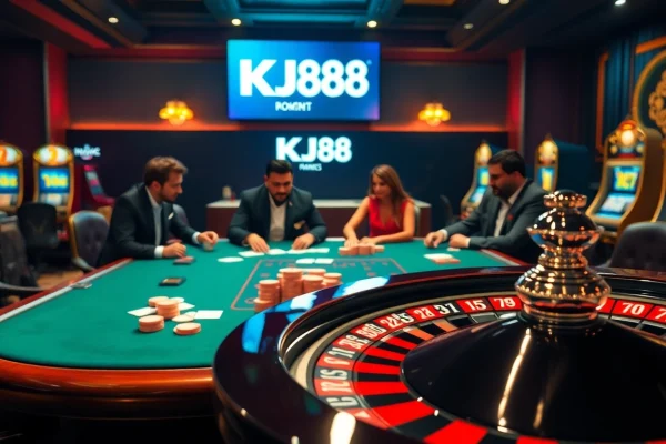 Exciting gaming action at KJC RR88 casino table showcasing poker strategies.