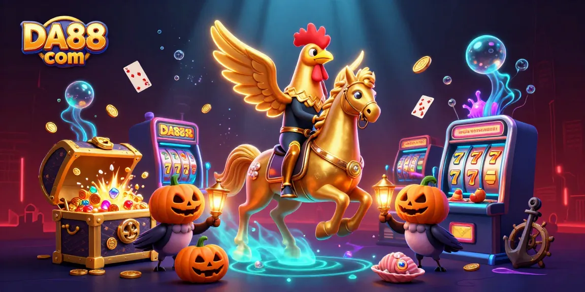 Experience thrilling slots and gaming at DA88 com in this vibrant midnight casino scene.
