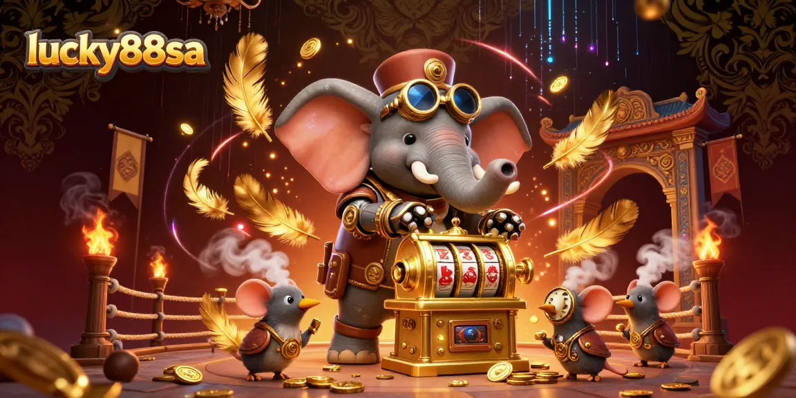 Experience exciting gameplay at lucky88sa with a vibrant casino scene showcasing a steampunk elephant and dynamic betting elements.