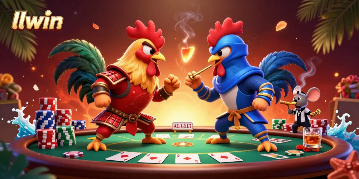 Experience thrilling moments with llwin's exciting poker showdowns featuring animated characters.