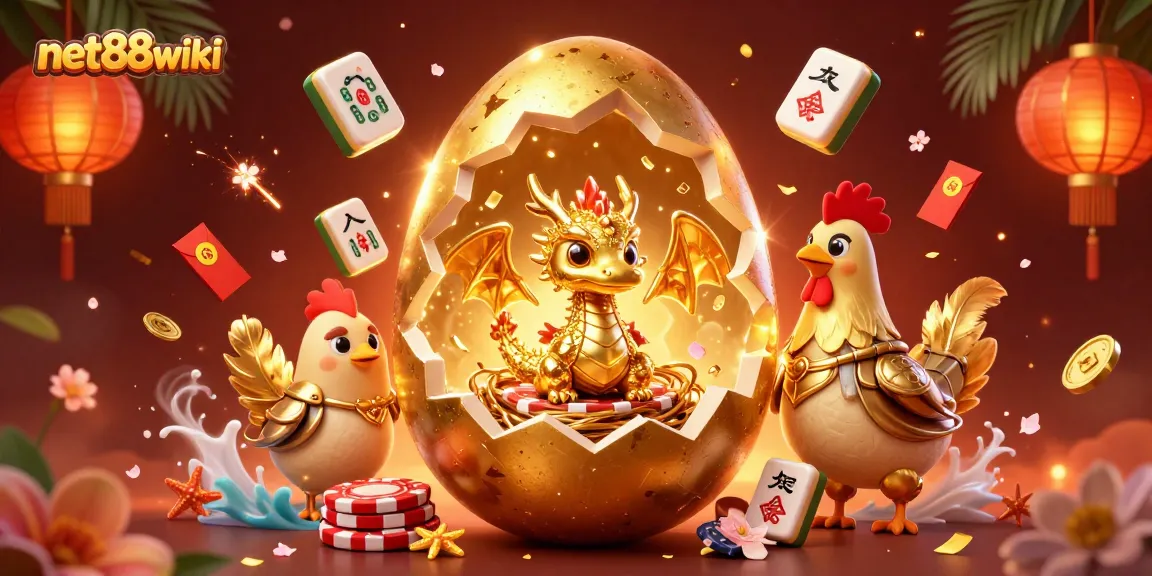 Engage in thrilling gameplay at net88wiki with dazzling visuals featuring a golden dragon and poker chips.