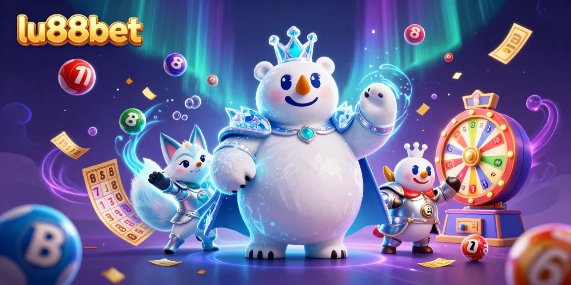 Bet on exciting games with lu88bet, featuring a polar bear king and a stunning snow fox.