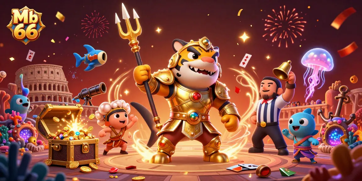 Experience thrilling gameplay at Mb 66 with a vibrant underwater casino scene featuring unique characters and dynamic elements.