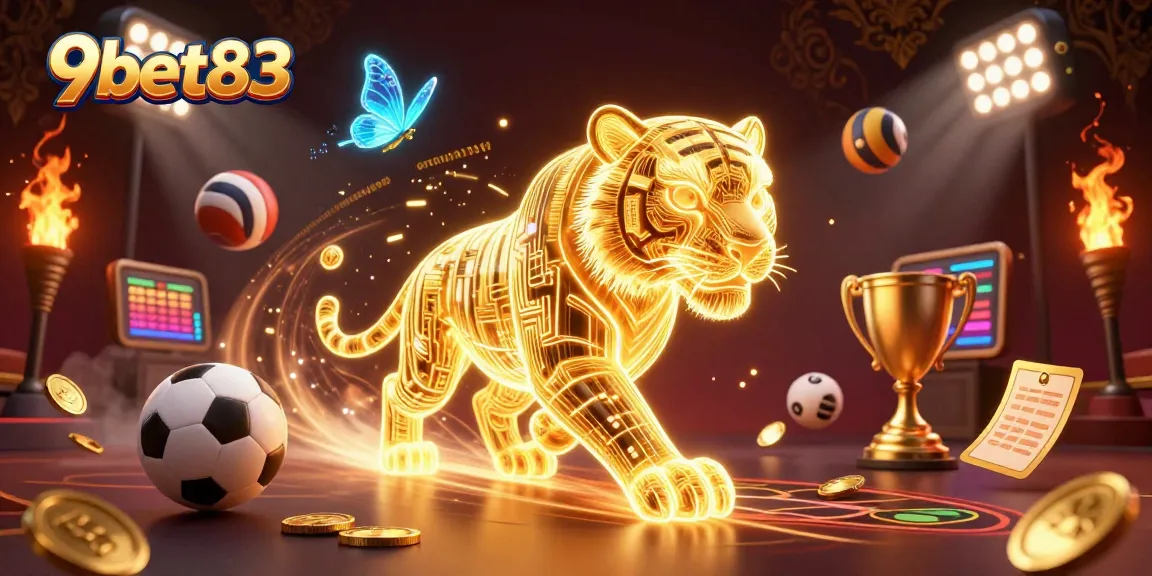 Experience thrilling bets at 9bet83 with a vibrant digital casino landscape showcasing dynamic gaming elements.