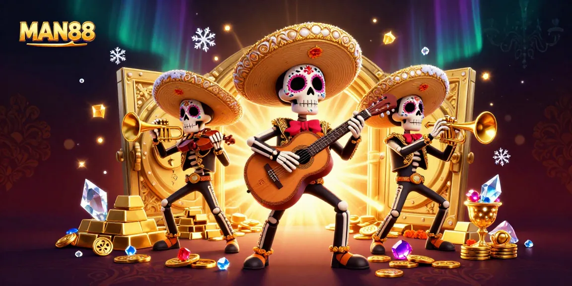 Experience the excitement of MAN88 as the mariachi band celebrates jackpots with dazzling treasures.