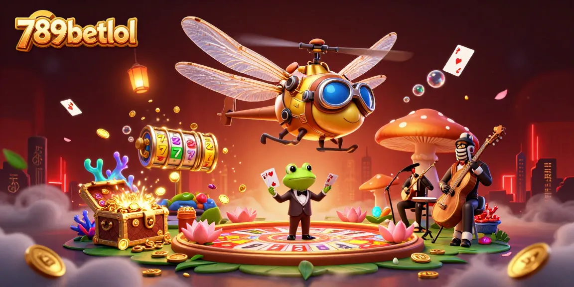 Engage in exciting gameplay at 789betlol with vibrant illustration highlighting dynamic casino elements.